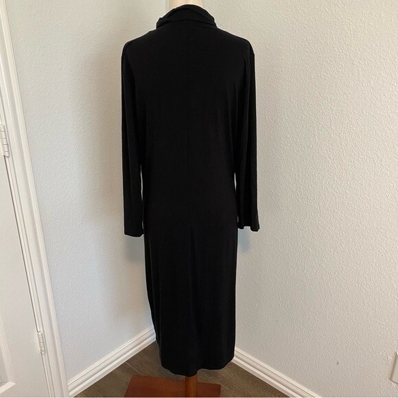 NWT  Torrid Midi Sheath Black Luxury Fabric Cowl Neck Size 12 - Picture 3 of 9